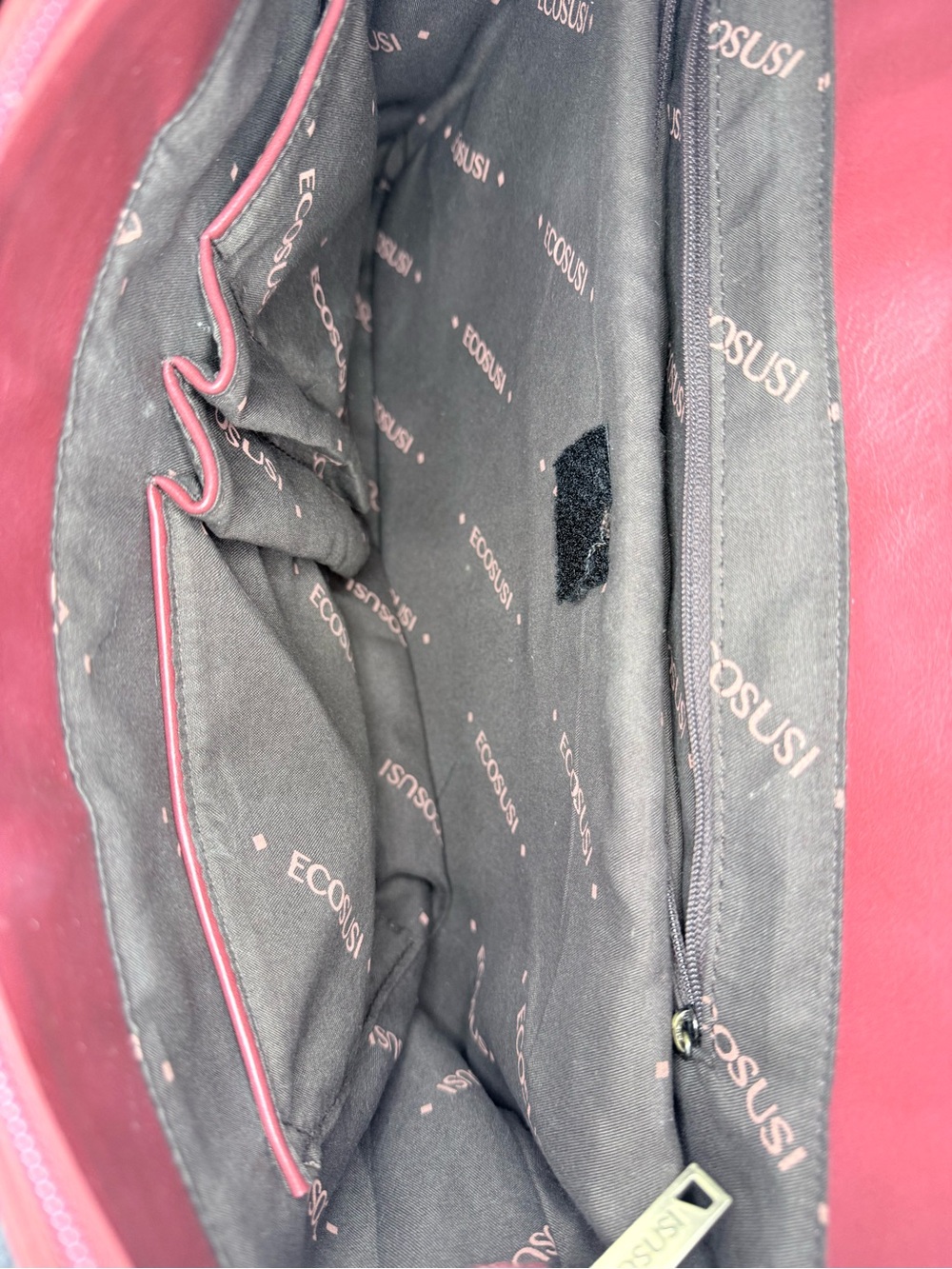 Ecosusi Vegan Leather Laptop Messenger Bag Red Burgundy Cutout Bow Briefcase - Picture 6 of 13